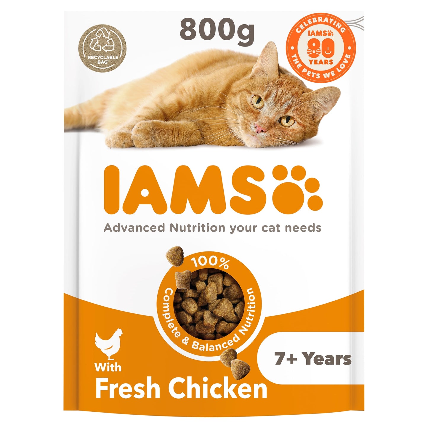 Iams Senior Cat Food With Fresh Chicken 800g — image 1