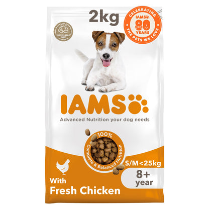 Iams Senior Dog Dry Food Small/Medium Breed With Fresh Chicken 2kg — image 1