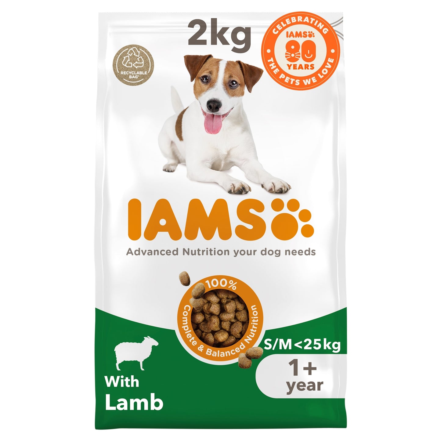 IAMS Small/ Medium Dry Dog Food with Lamb 2kg — image 1