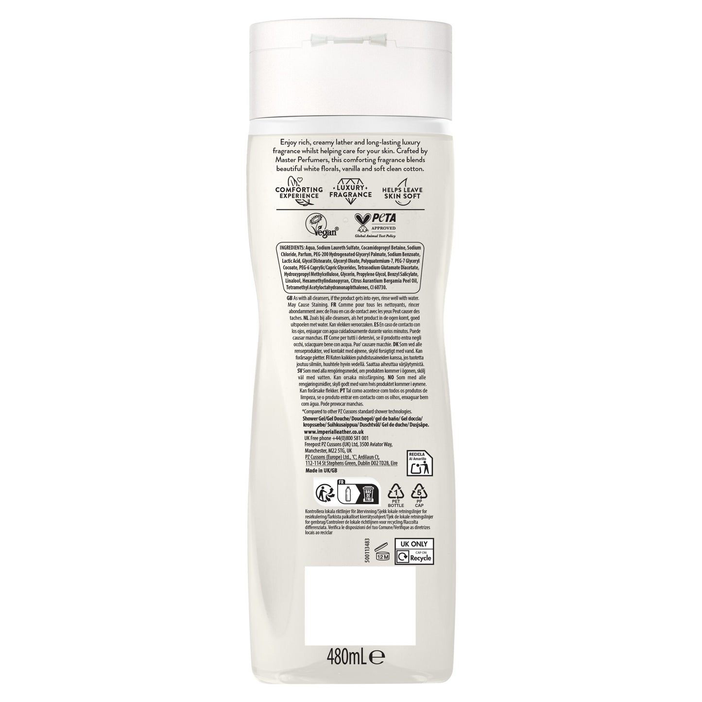 IMPERIAL LEATHER BODYWASH COTTON FLOWER & VANILLA 480ML — image 2