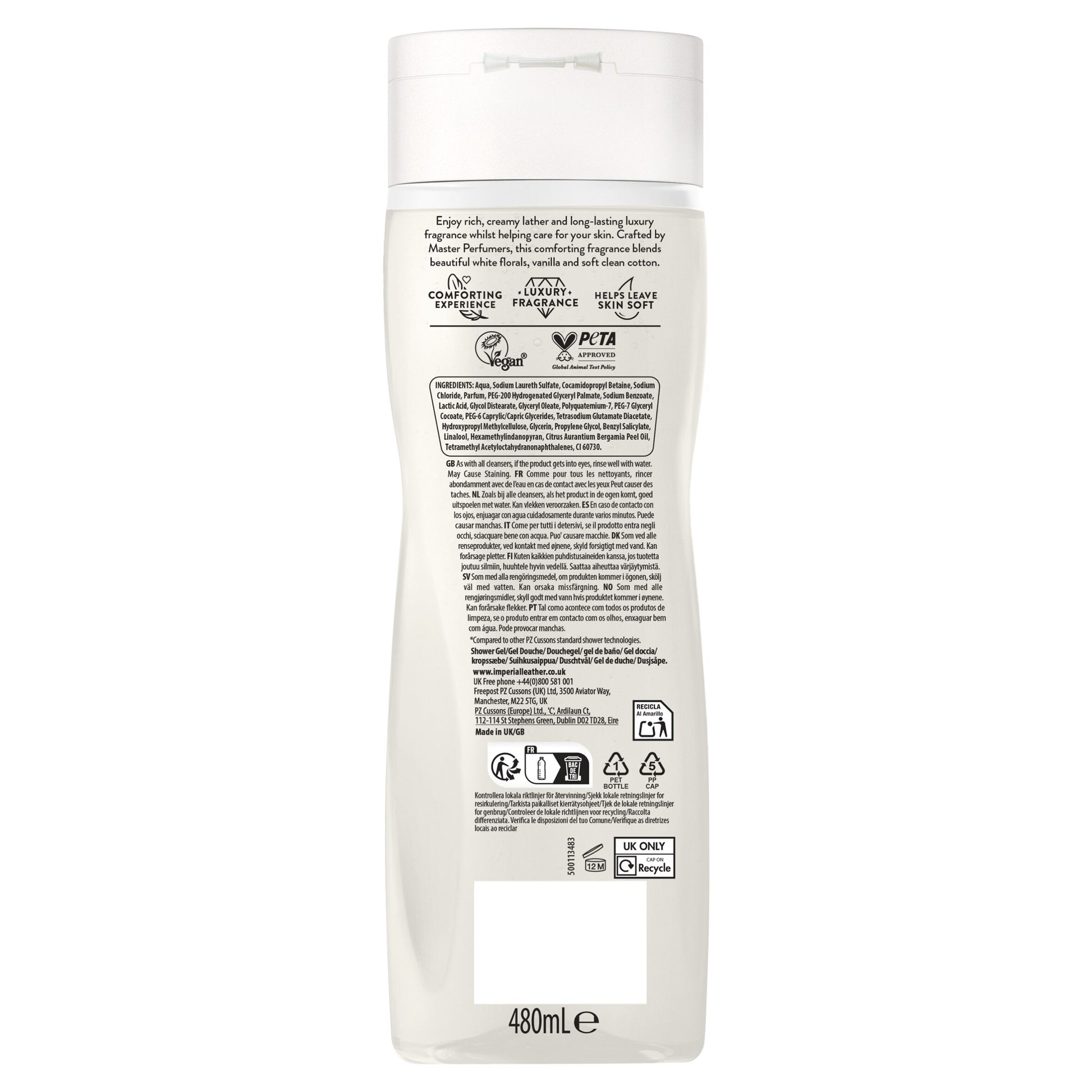 IMPERIAL LEATHER BODYWASH COTTON FLOWER & VANILLA 480ML — image 2