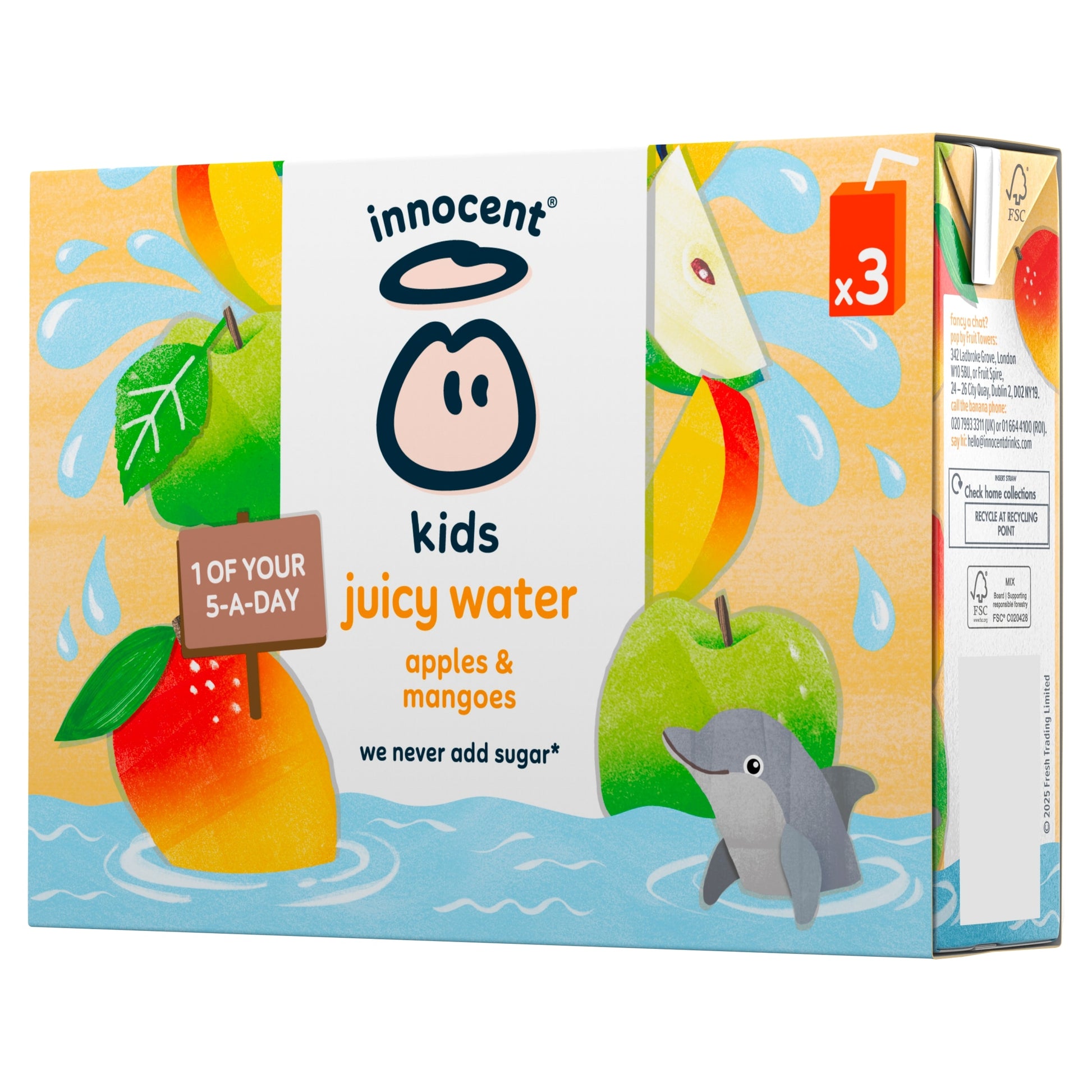 innocent Kids Juicy Water Apple and Mango 3 x 200ml — image 1