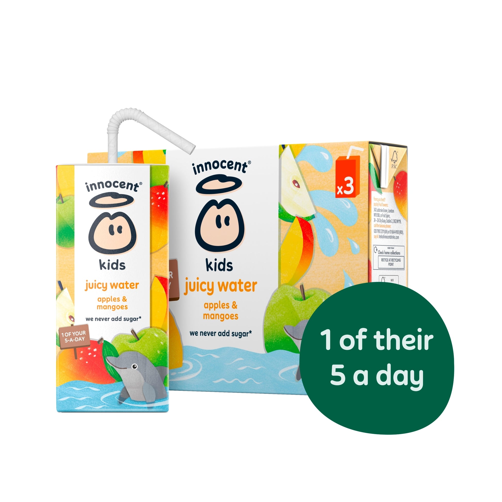 innocent Kids Juicy Water Apple and Mango 3 x 200ml — image 2