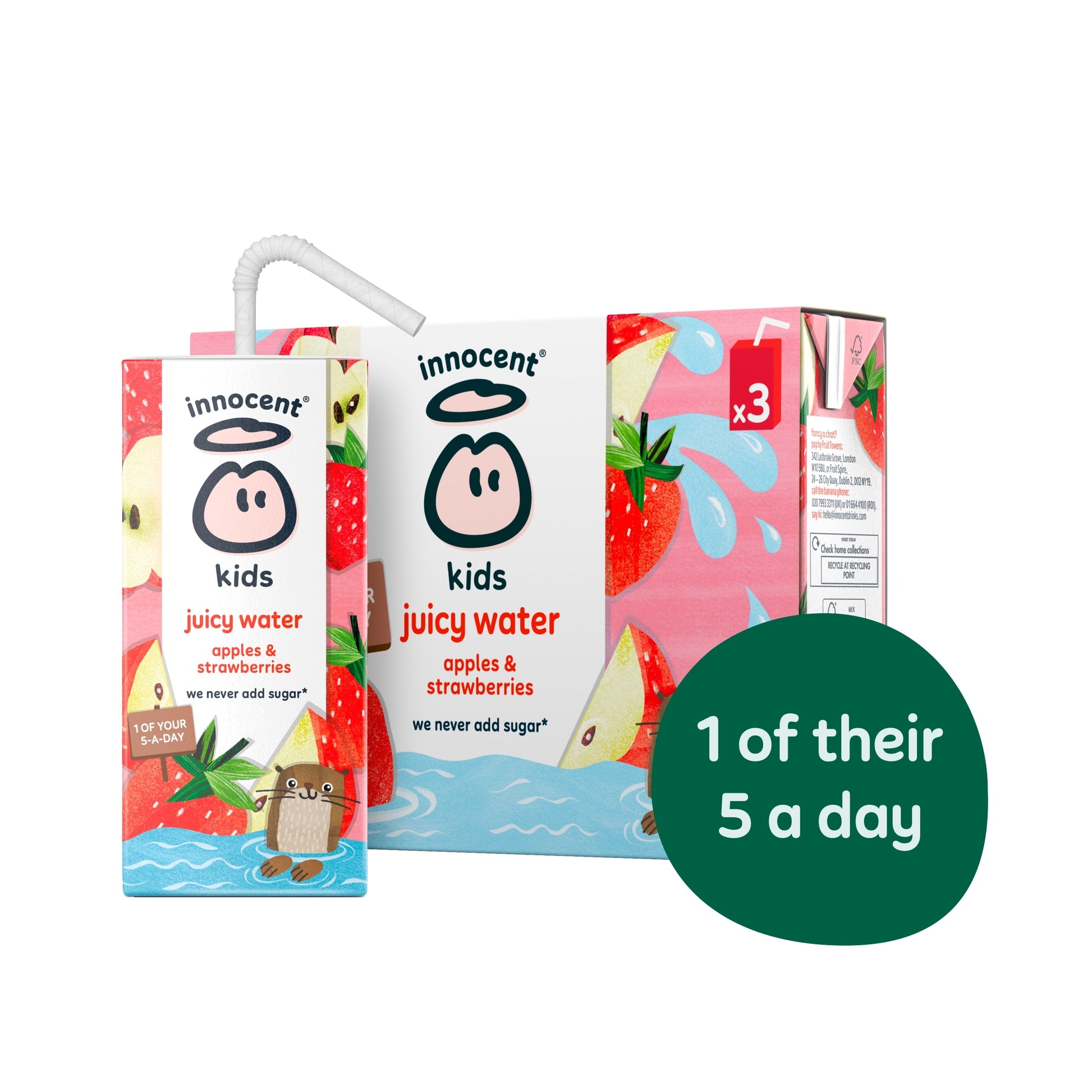 innocent Kids Juicy Water Apple and Strawberry 3 x 200ml — image 2