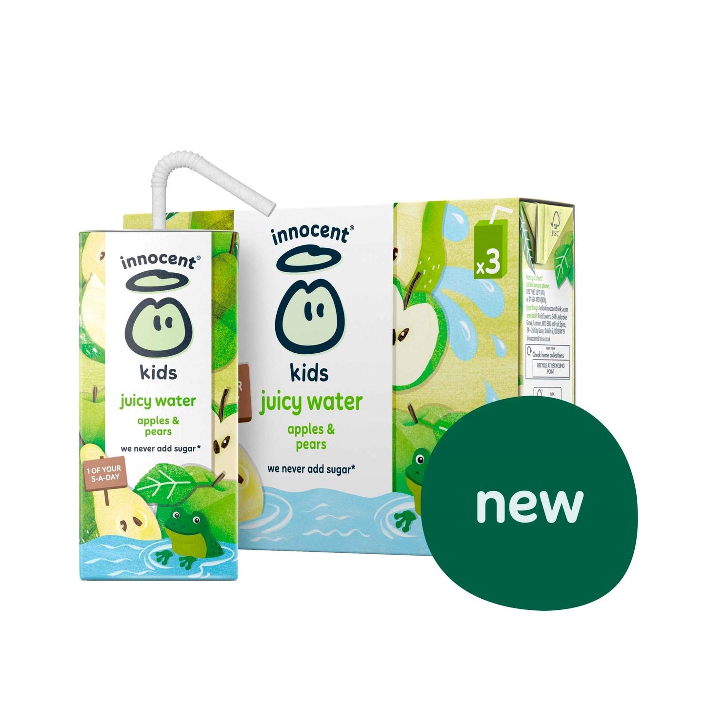 Innocent Kids Juicy Water Apples & Pears 3 X 200ml