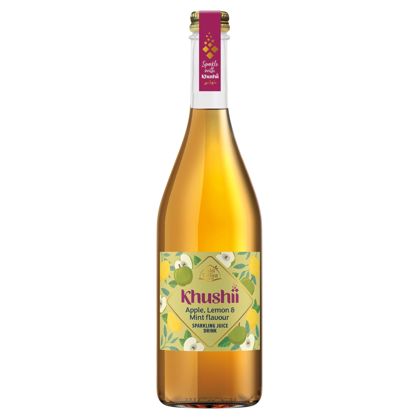 Isla Delice Khushii Apple Lemon & Mint Flavour Sparkling Juice Drink 750ml — image 1