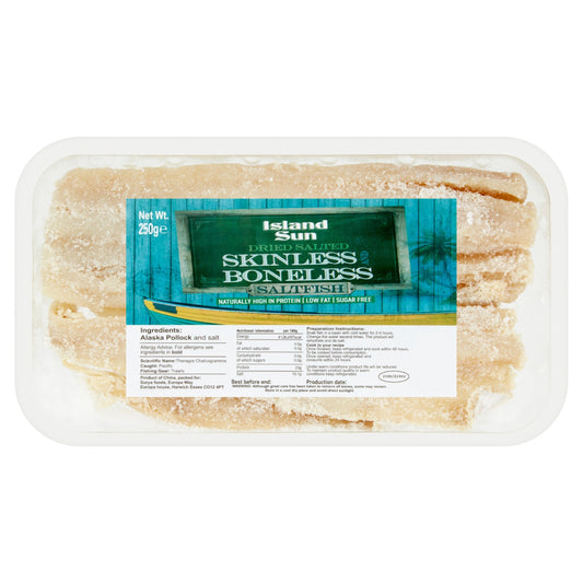Island Sun Dried Salted Skinless & Boneless Saltfish 250G — image 1