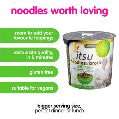 Itsu Big Chilli Miso Instant Noodles & Broth Pot 99g