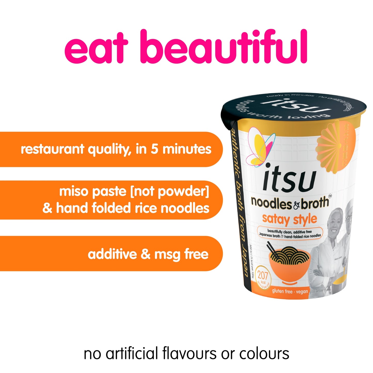 itsu satay style instant noodles & broth pot 66g — image 2
