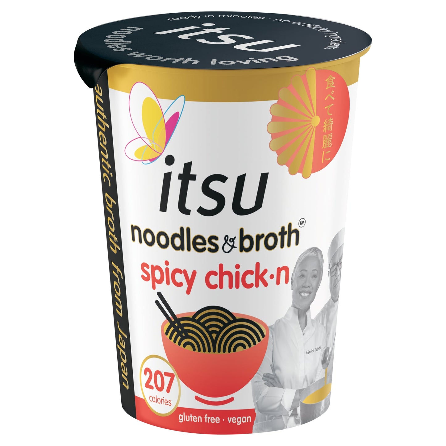 itsu spicy chickn instant noodles & broth pot 64g — image 1