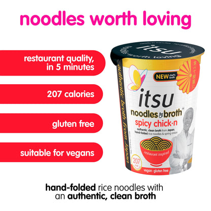 itsu spicy chickn instant noodles & broth pot 64g — image 2