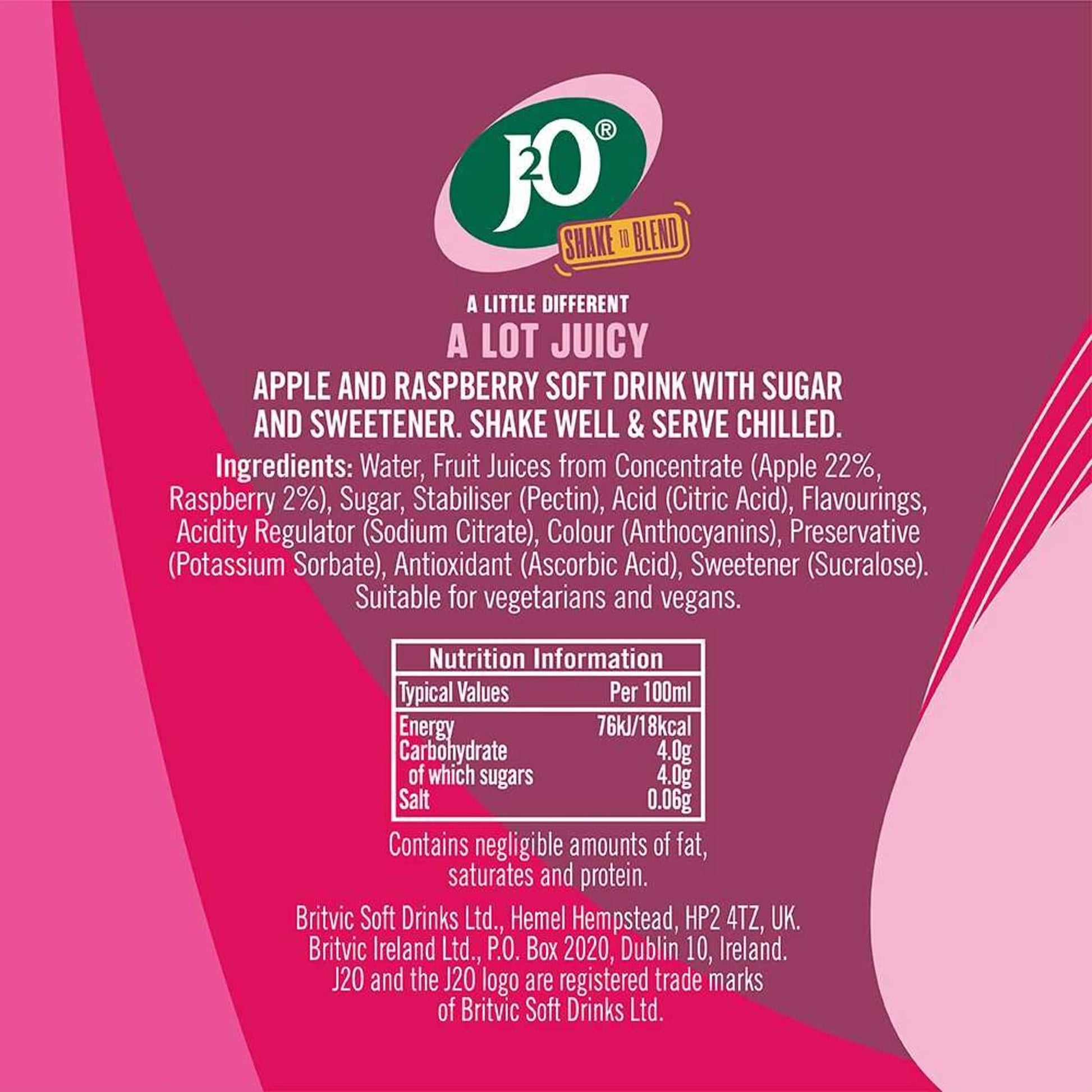 J2O Apple & Raspberry 4x275ml — image 3
