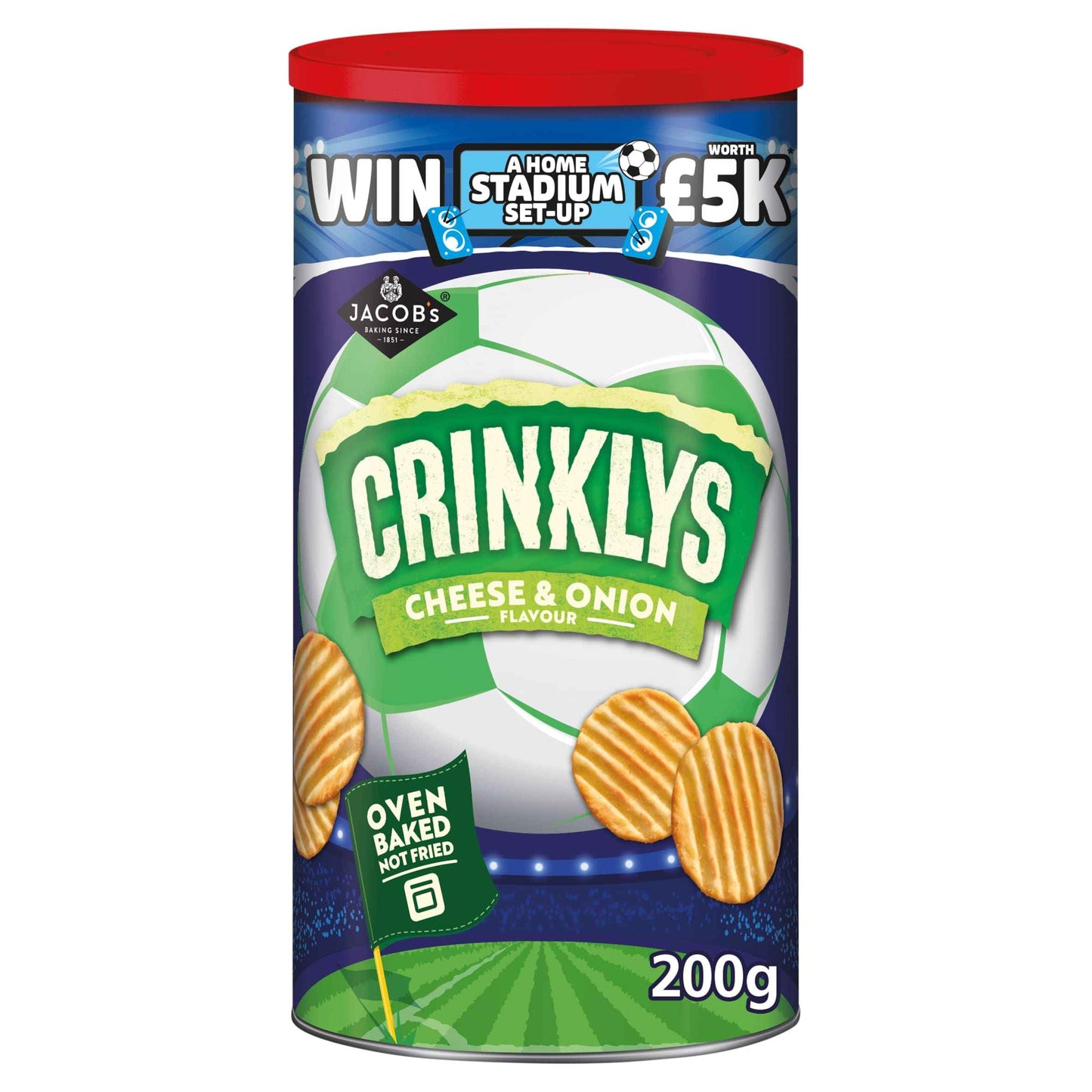 Jacob's Crinklys Cheese & Onion Flavour Crinkled Snack Biscuits 200g