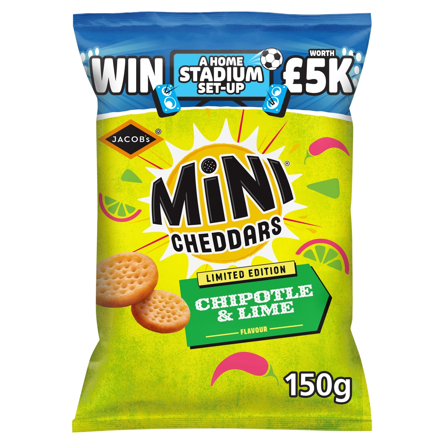 Jacob's Mini Cheddars Chipotle & Lime Baked Snack Biscuits 150g — image 1