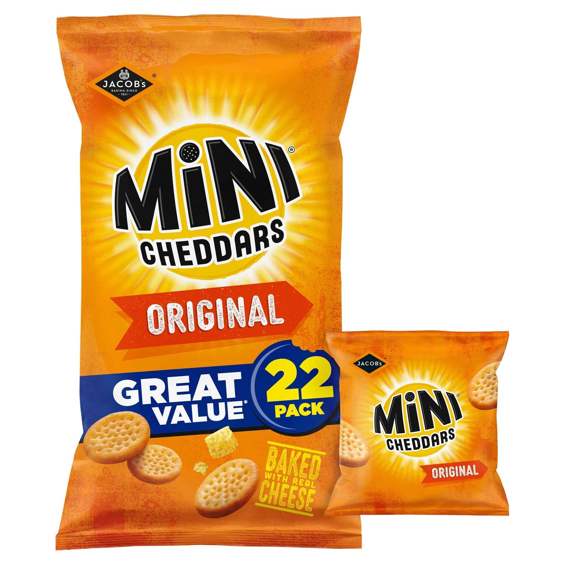JACOB'S Mini Cheddars - Original 22 Pack 506g
