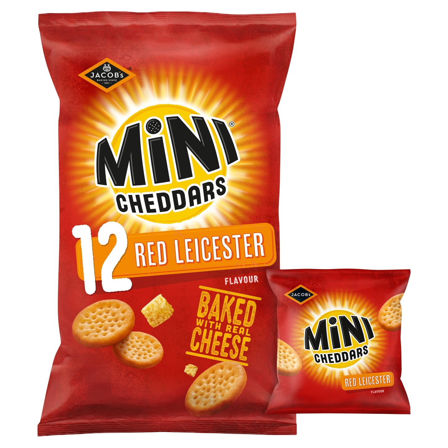Jacob's Mini Cheddars Red Leicester Multipack Snacks 12x23g — image 1