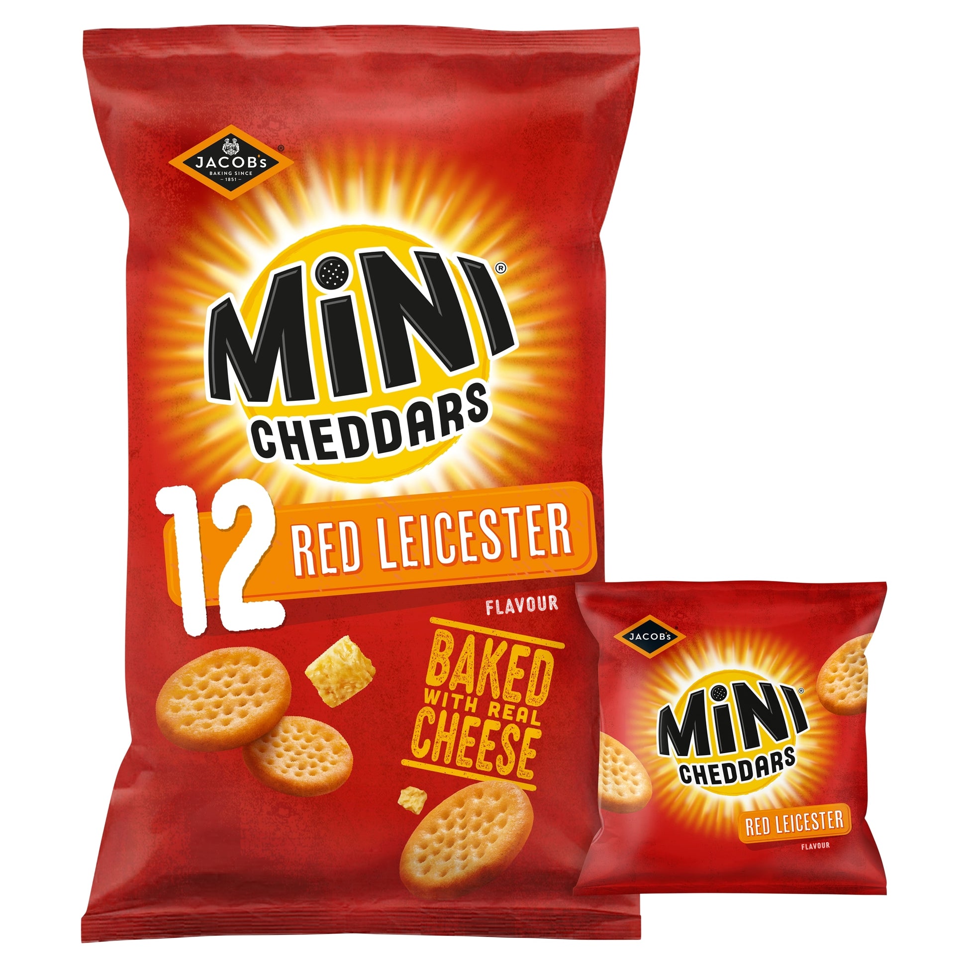 Jacob's Mini Cheddars Red Leicester Multipack Snacks 12x23g — image 1