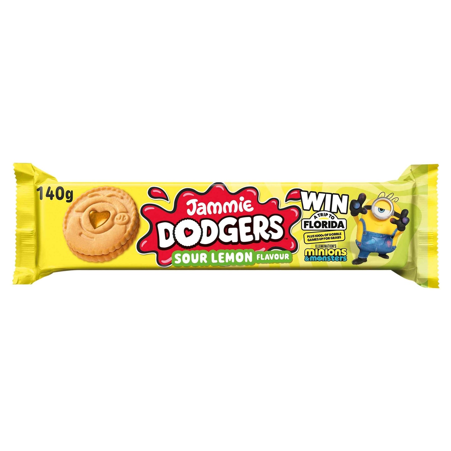 Jammie DODGERs Minions Sour Lemon Flavour Biscuits 140g
