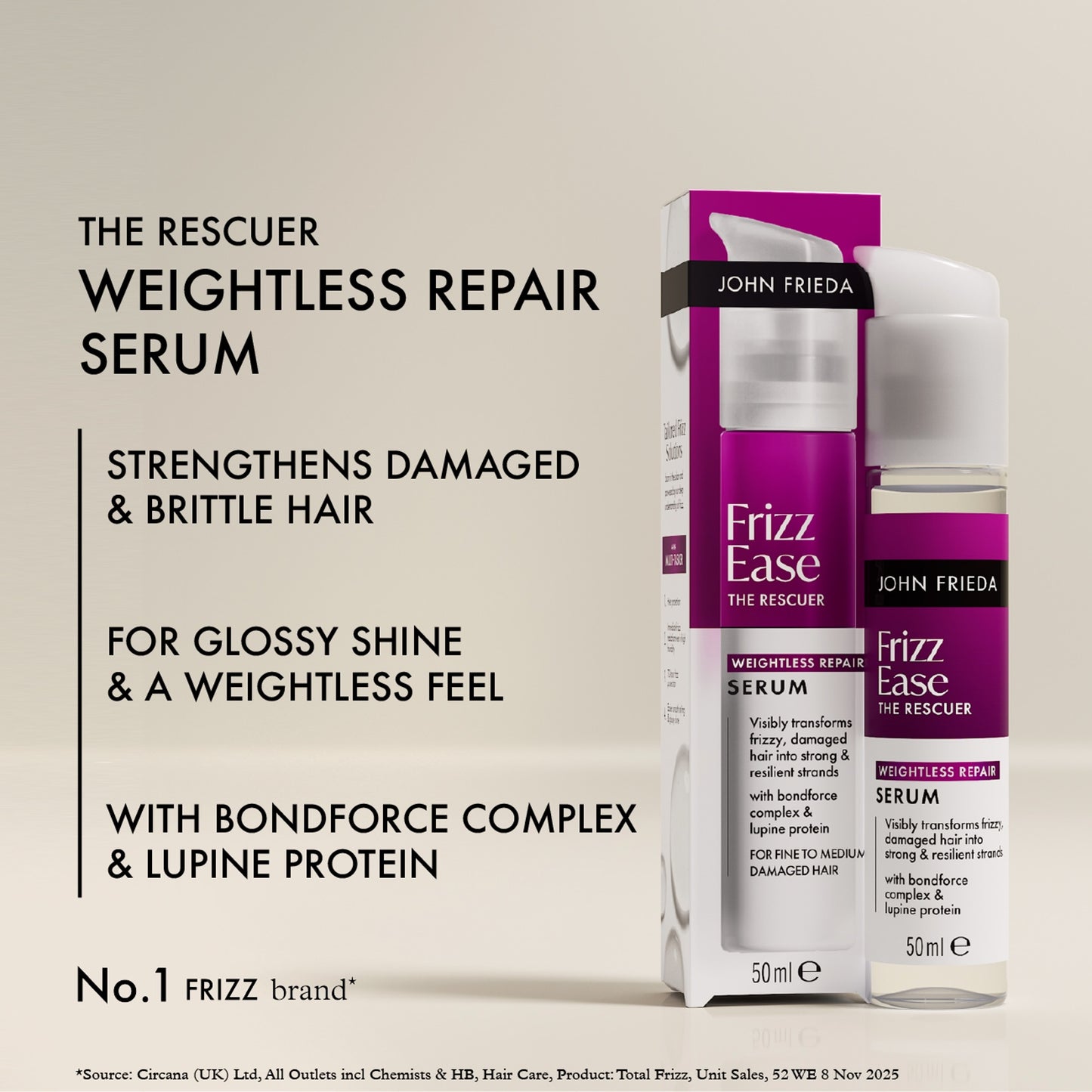 John Frieda Frizz Ease The Rescuer Weightless Repair Serum 50ml — image 2