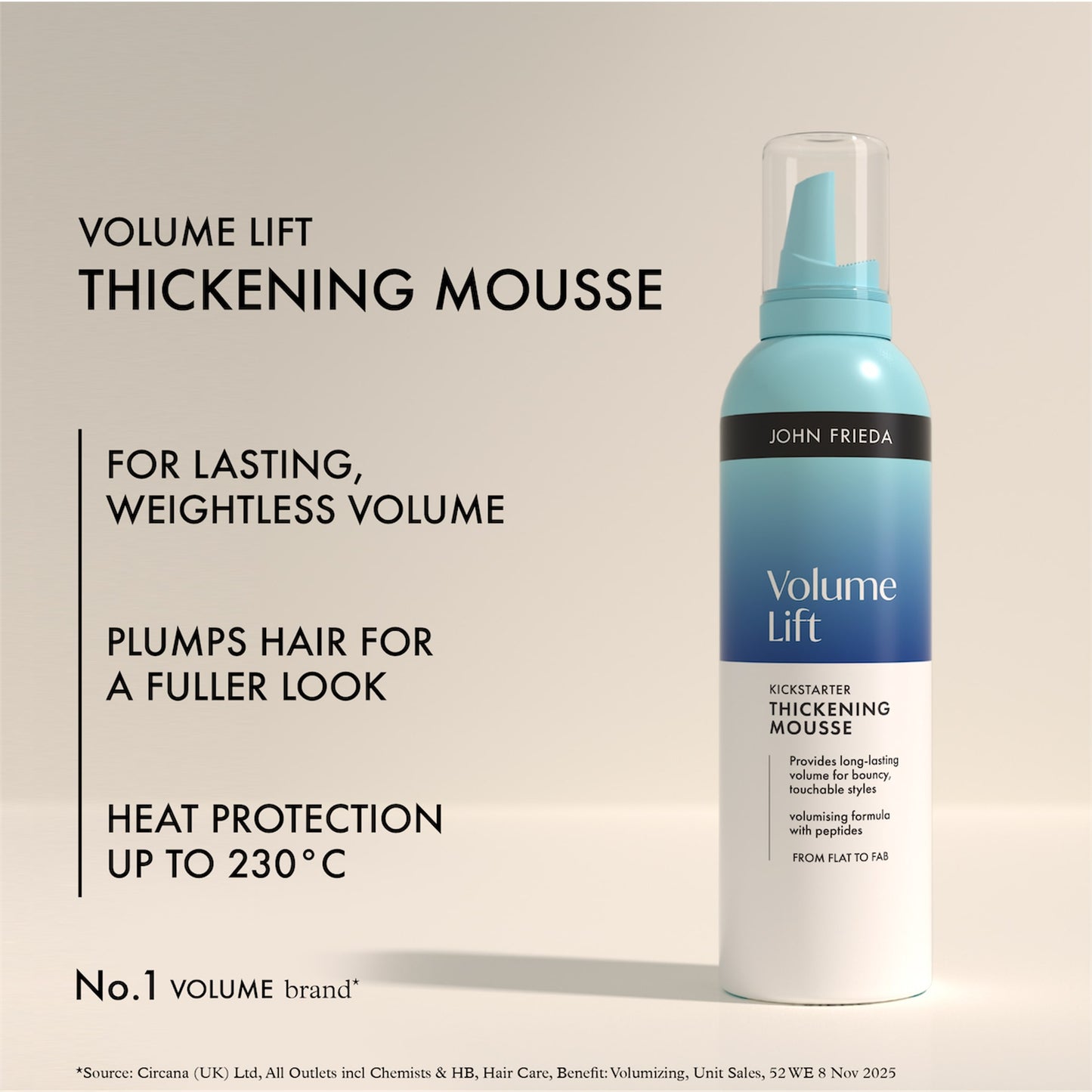 John Frieda Volume Lift Kickstarter Thickening Mousse 200ml — image 3