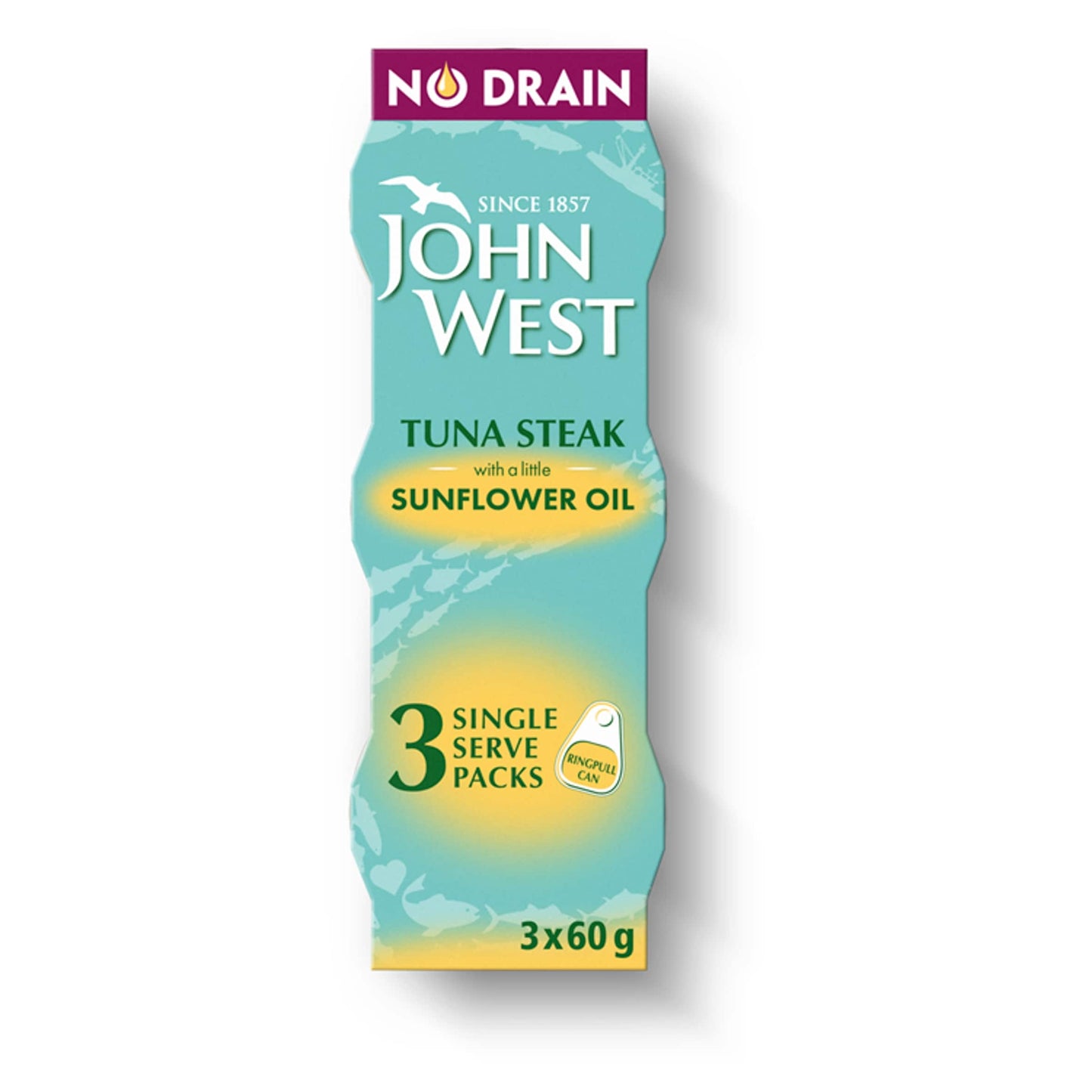 John West Limited No Drain Tuna Steaks In Oil 3X60g — image 1