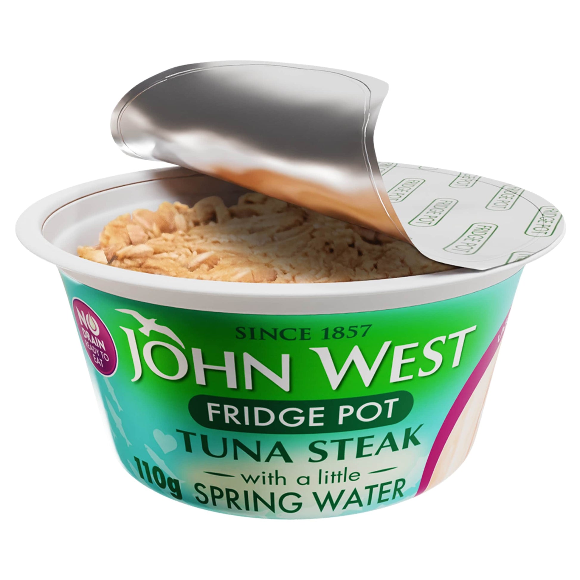 John West No Drain Fridge Pot Tuna Steak with a Little Spring Water 110g — image 2