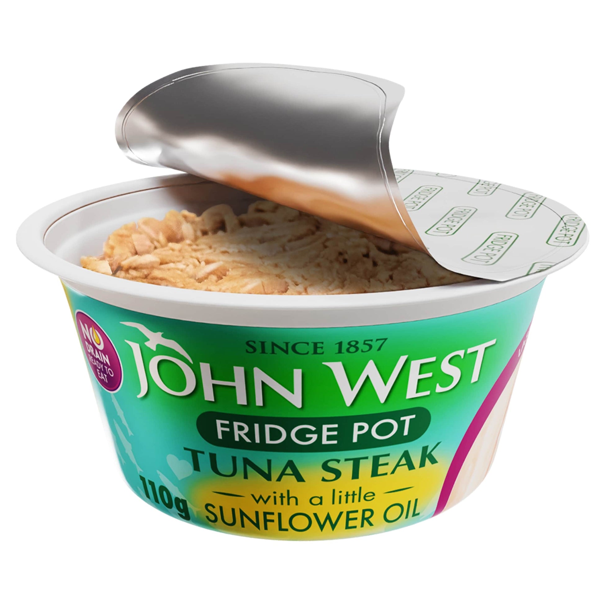 John West No Drain Fridge Pot Tuna Steak with a Little Sunflower Oil 110g — image 2