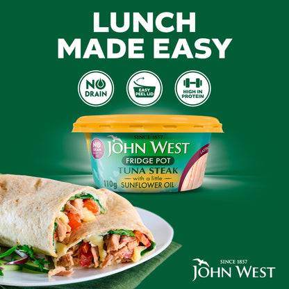 John West No Drain Fridge Pot Tuna Steak with a Little Sunflower Oil 3x110g — image 3