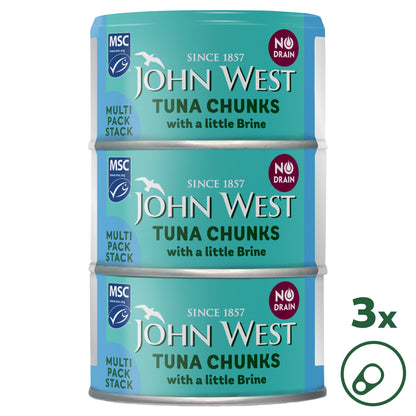 John West No Drain Tuna Chunks with a Little Brine MSC 3x100g — image 1