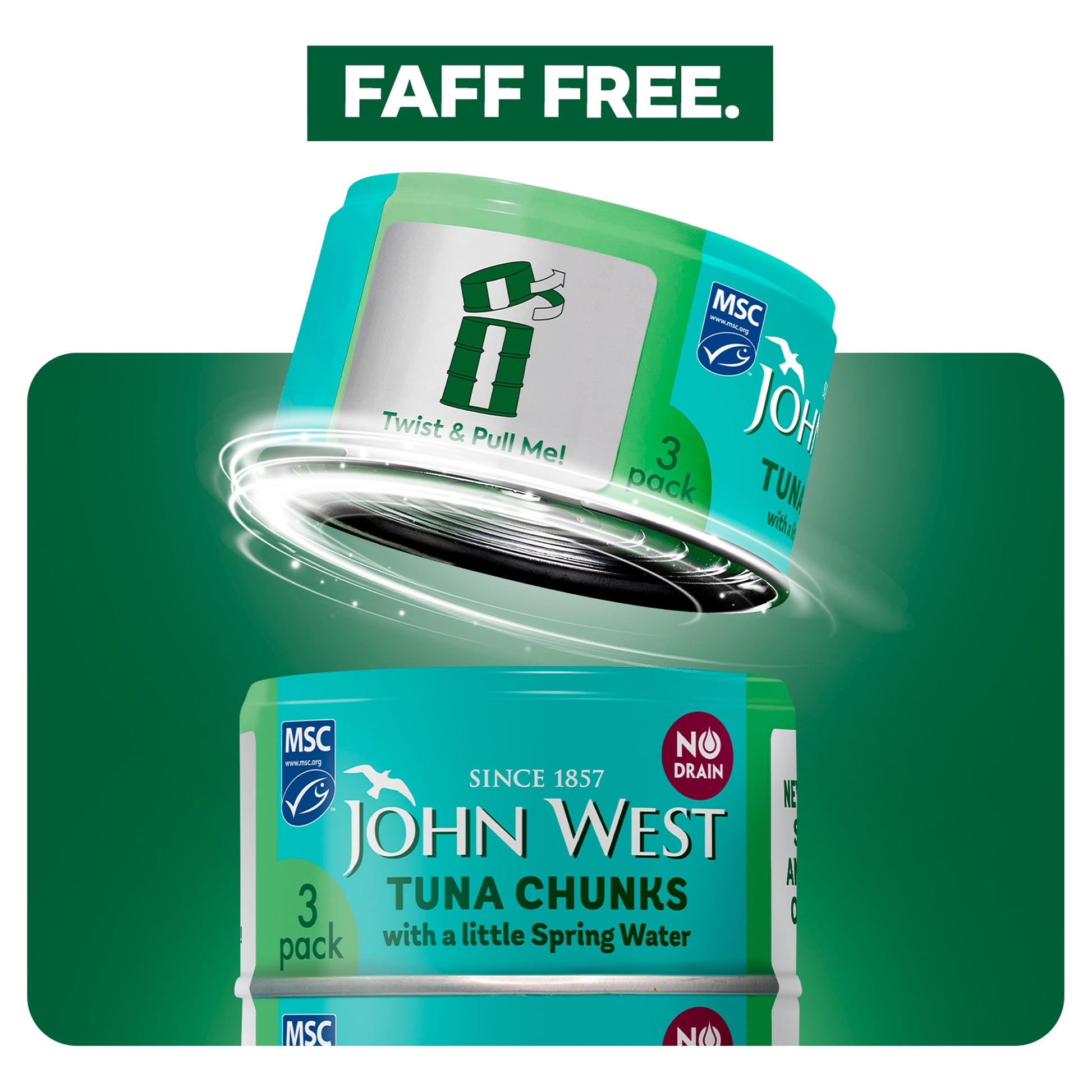 John West No Drain Tuna Chunks with a Little Spring Water MSC 3x100g — image 4