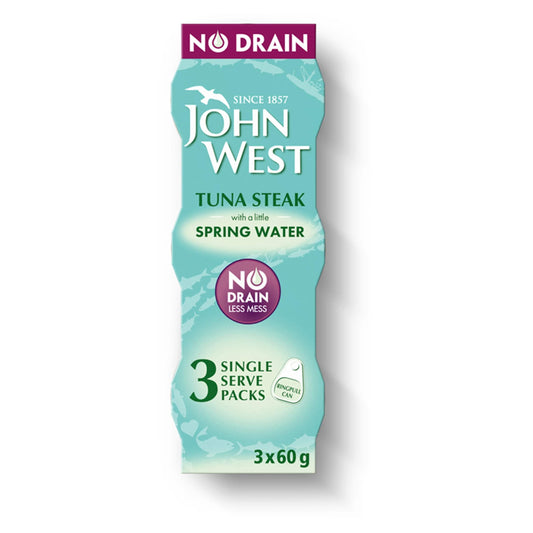 John West No Drain Tuna Steak In Spring Water 3X60g — image 1