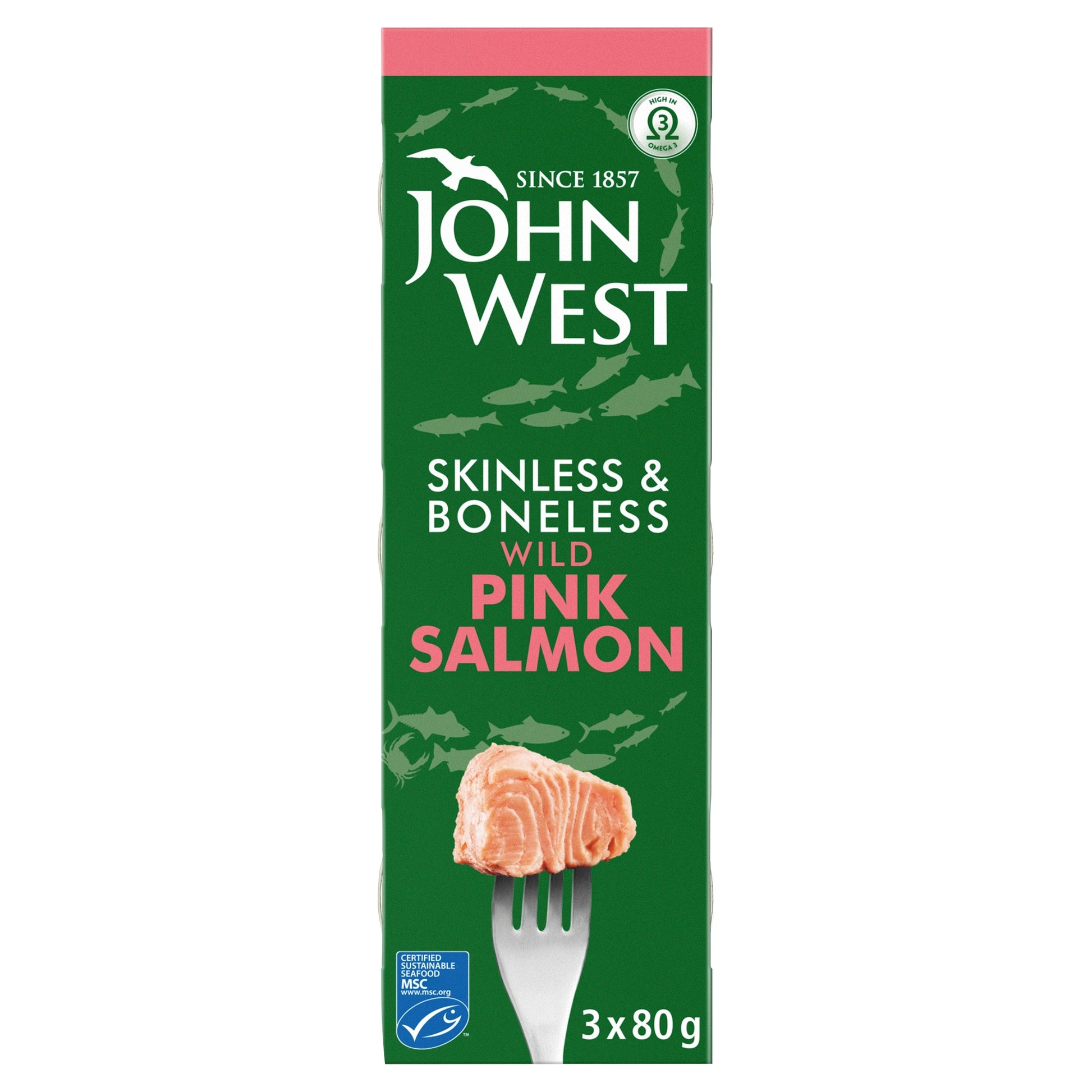 John West Skinless & Boneless Wild Pink Salmon 3 X 80G — image 1