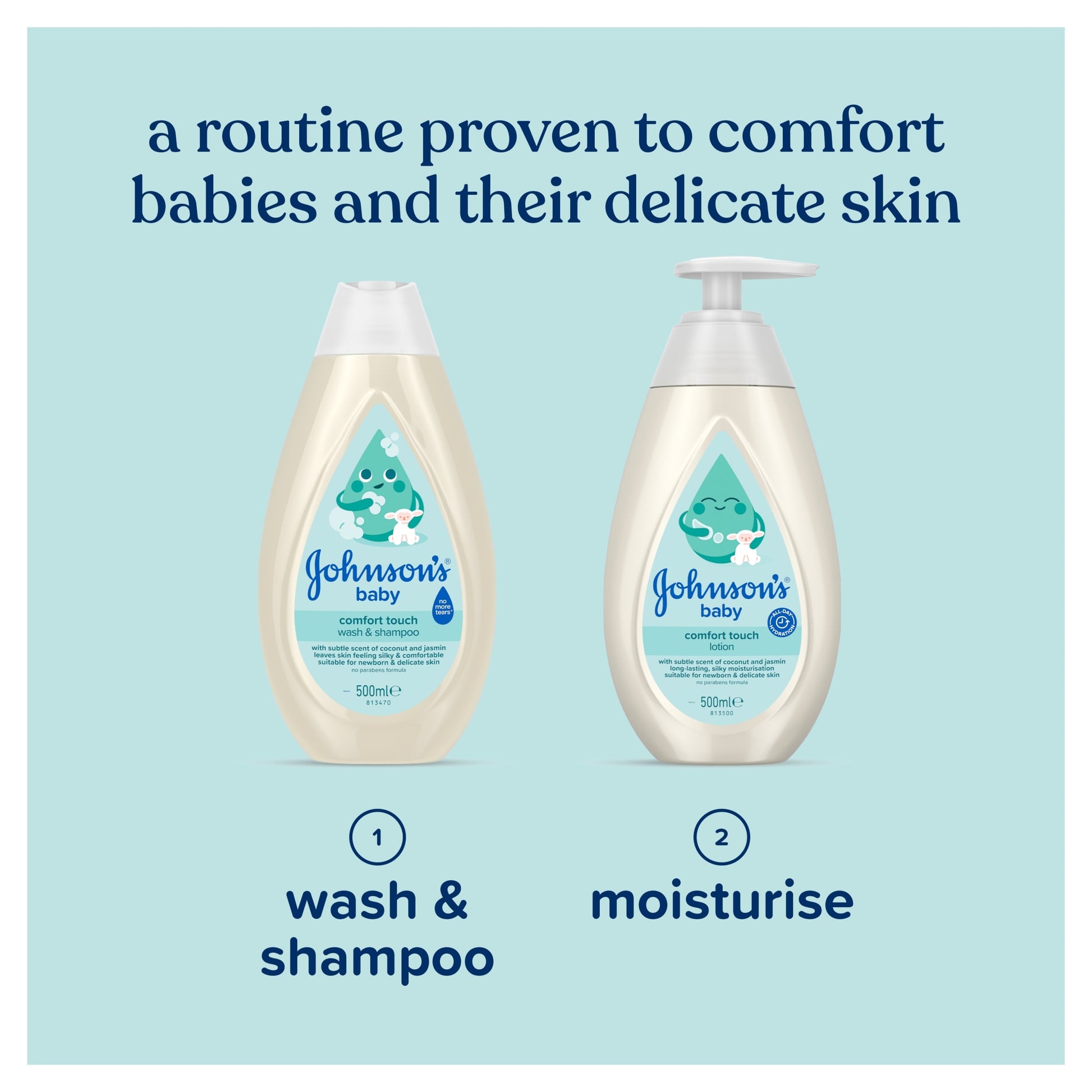 Johnson's Baby Comfort Touch Wash & Shampoo 500ml — image 3