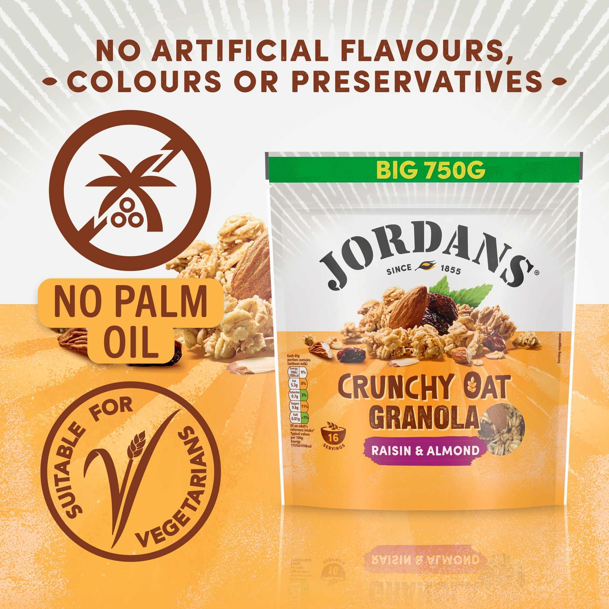 Jordans Crunchy Granola Raisin Almond 750G — image 3