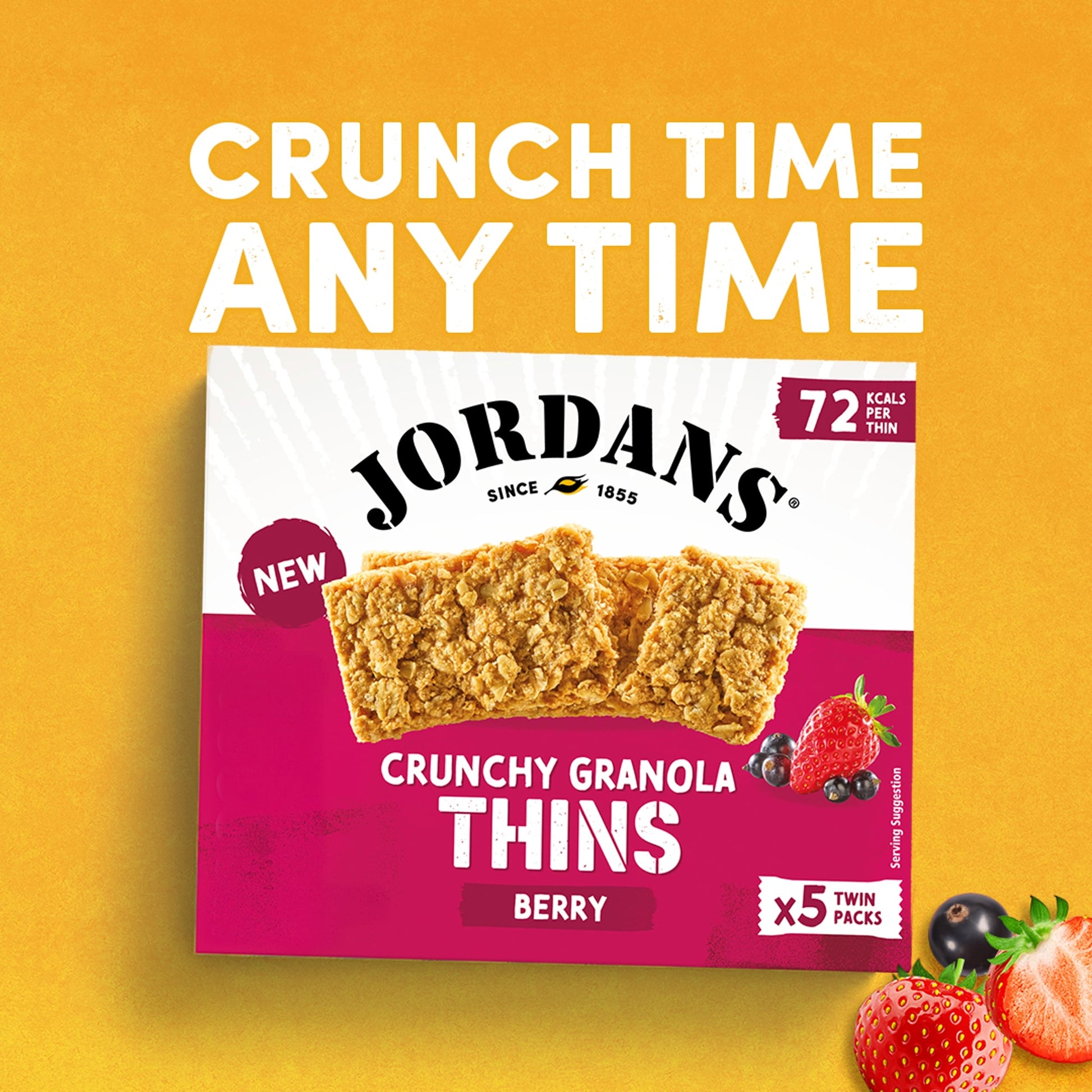 Jordans Granola Thins Mixed Berry Oat Cereal Snack Bars 160g — image 2