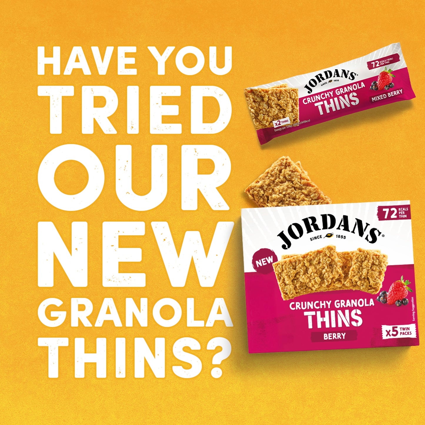 Jordans Granola Thins Mixed Berry Oat Cereal Snack Bars 160g — image 3