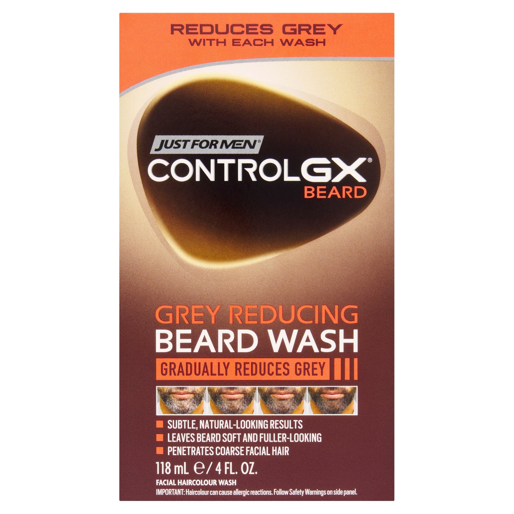 Just For Men ControlGX Beard Grey Reducing Beard Wash 118ml — image 1