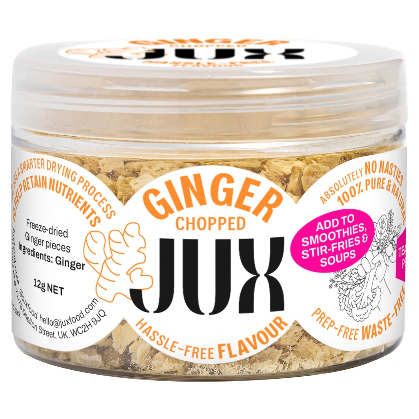 JUX Food Freeze-Dried Chopped Ginger 12g — image 1