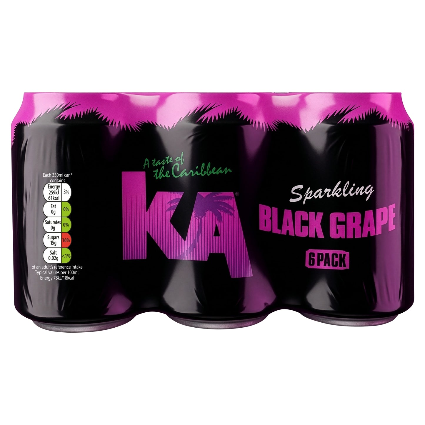 KA Sparkling Black Grape Soft Drink 6x330ml — image 1