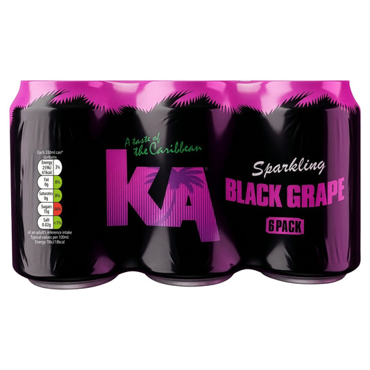 KA Sparkling Black Grape Soft Drink 6x330ml — image 1