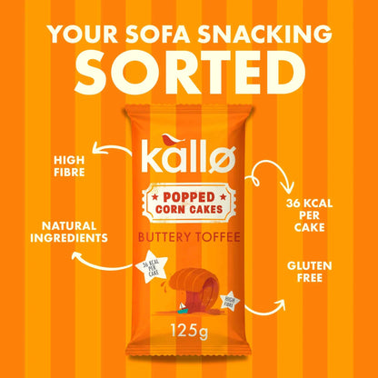 kallo Butter Toffee Popped Corn Cakes 125g