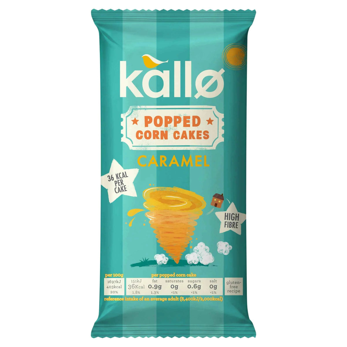 kallo Caramel Popped Corn Cakes 125g