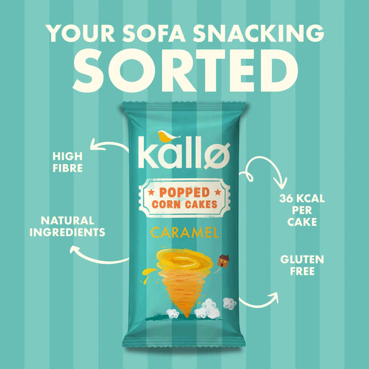 kallo Caramel Popped Corn Cakes 125g