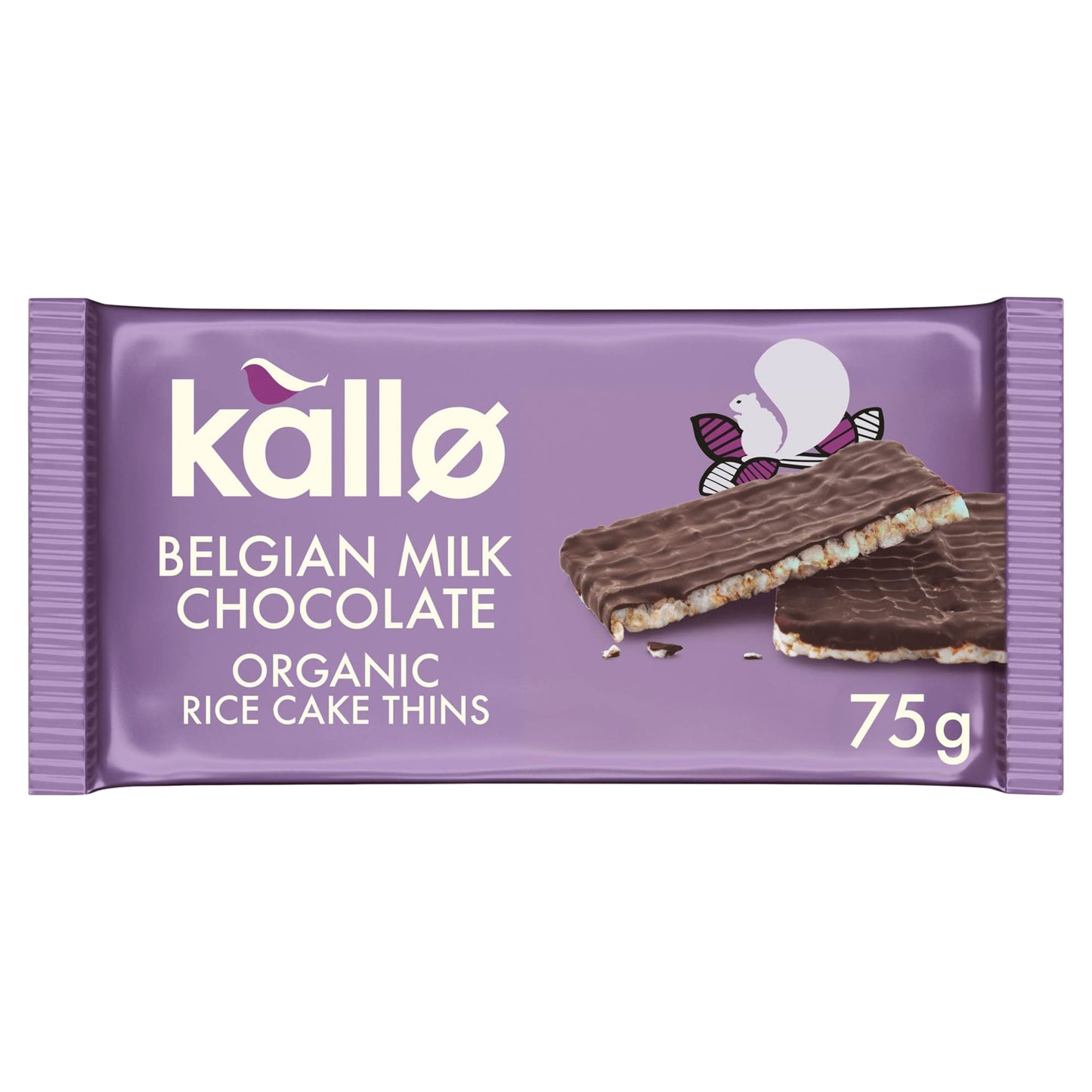 Kallo Organic Belgian Milk Chocolate Rice Cake Thins 75g — image 1