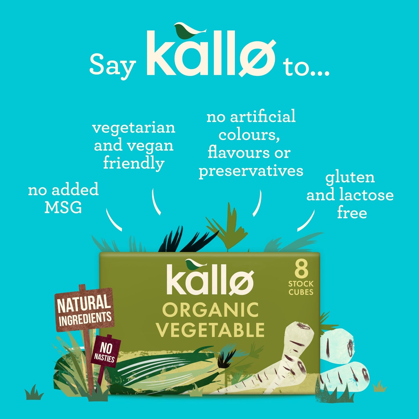 Kallo Organic Vegetable Stock Cubes 8 Pack 88g — image 2
