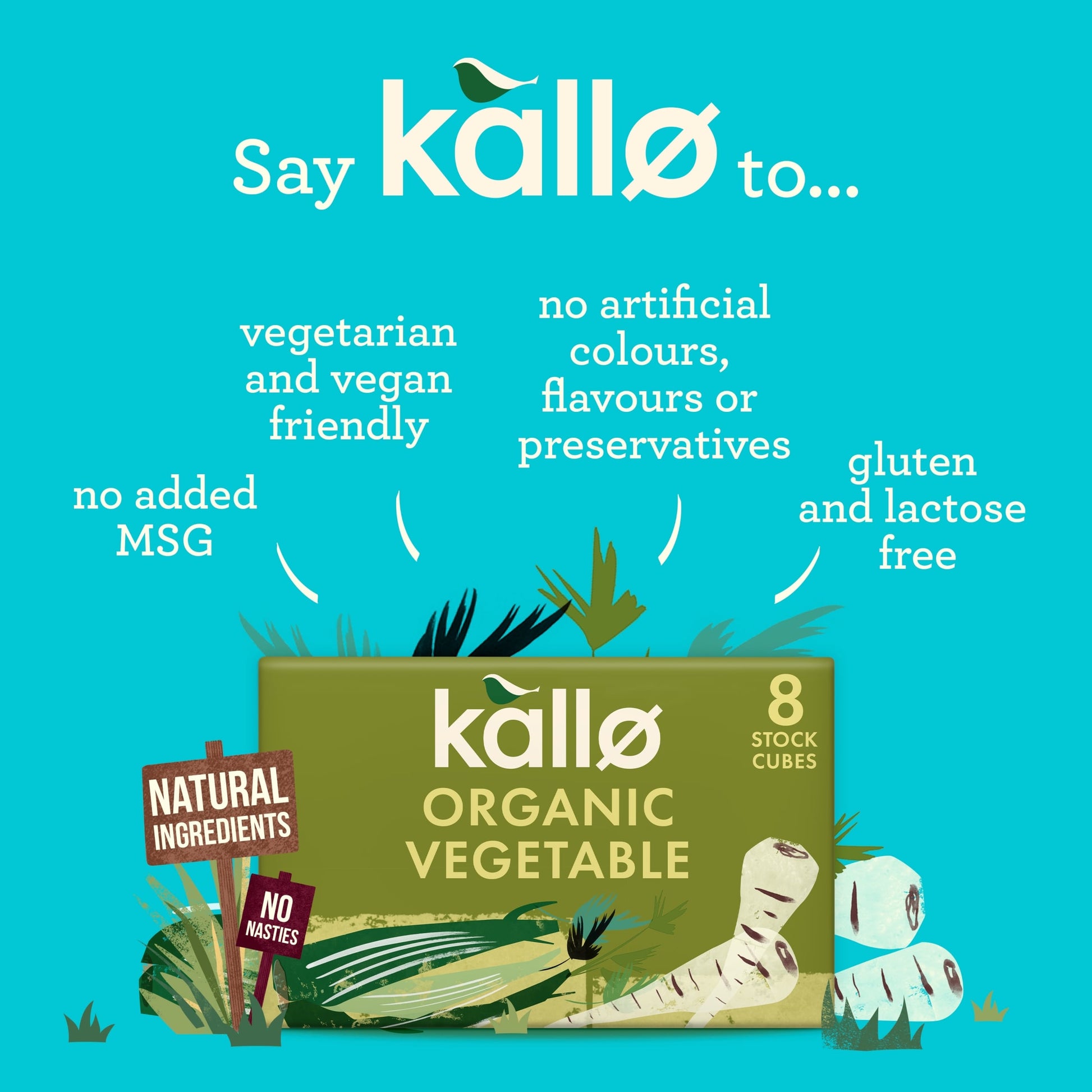 Kallo Organic Vegetable Stock Cubes 8 Pack 88g — image 2