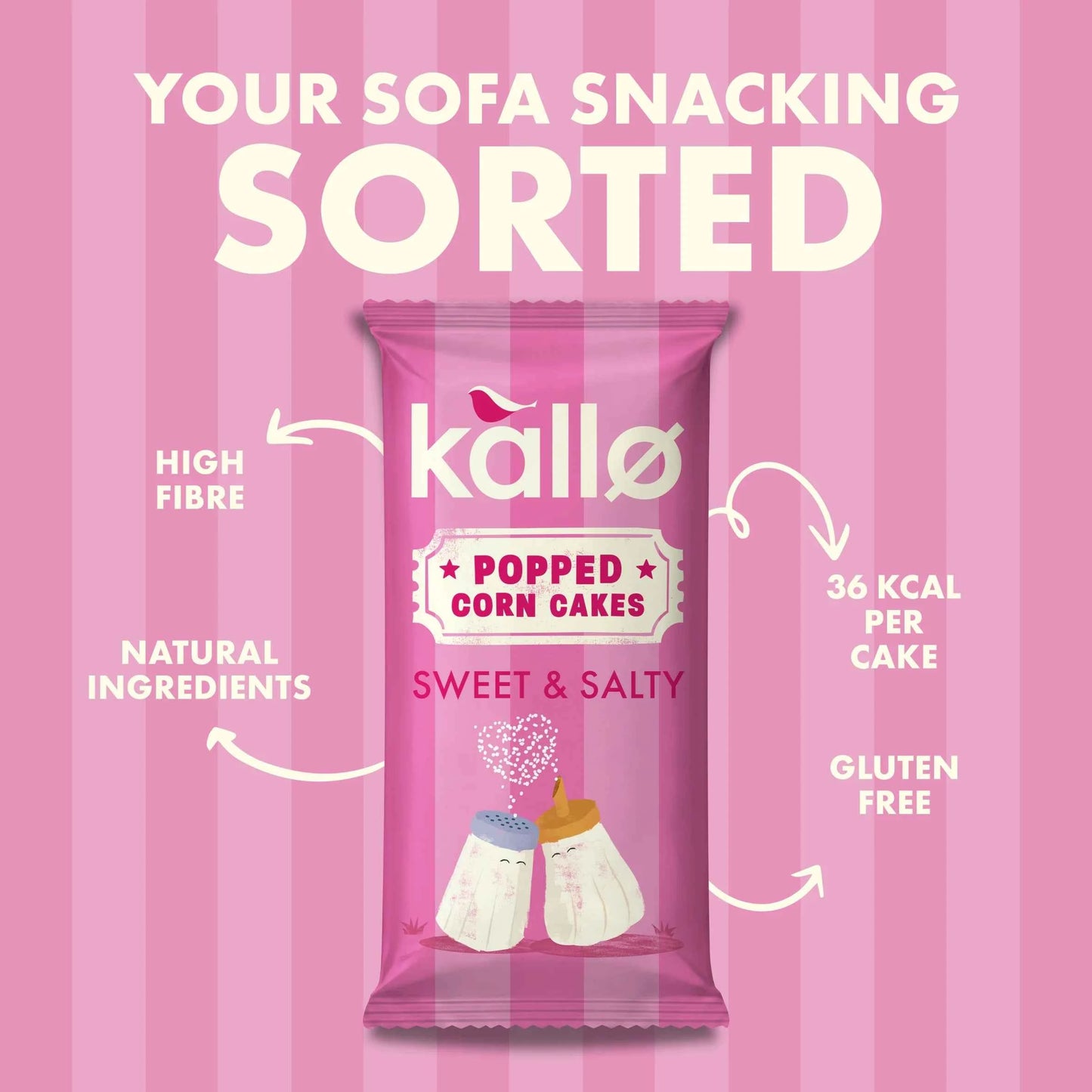 kallo Sweet & Salty Popped Corn Cakes 125g