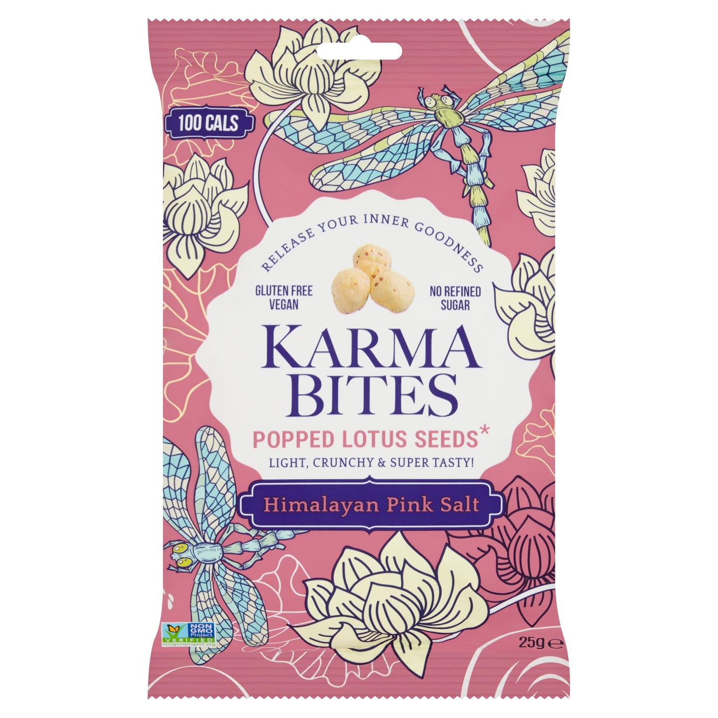 Karma Bites Popped Lotus Seeds - Himalayan Pink Salt 25g — image 1
