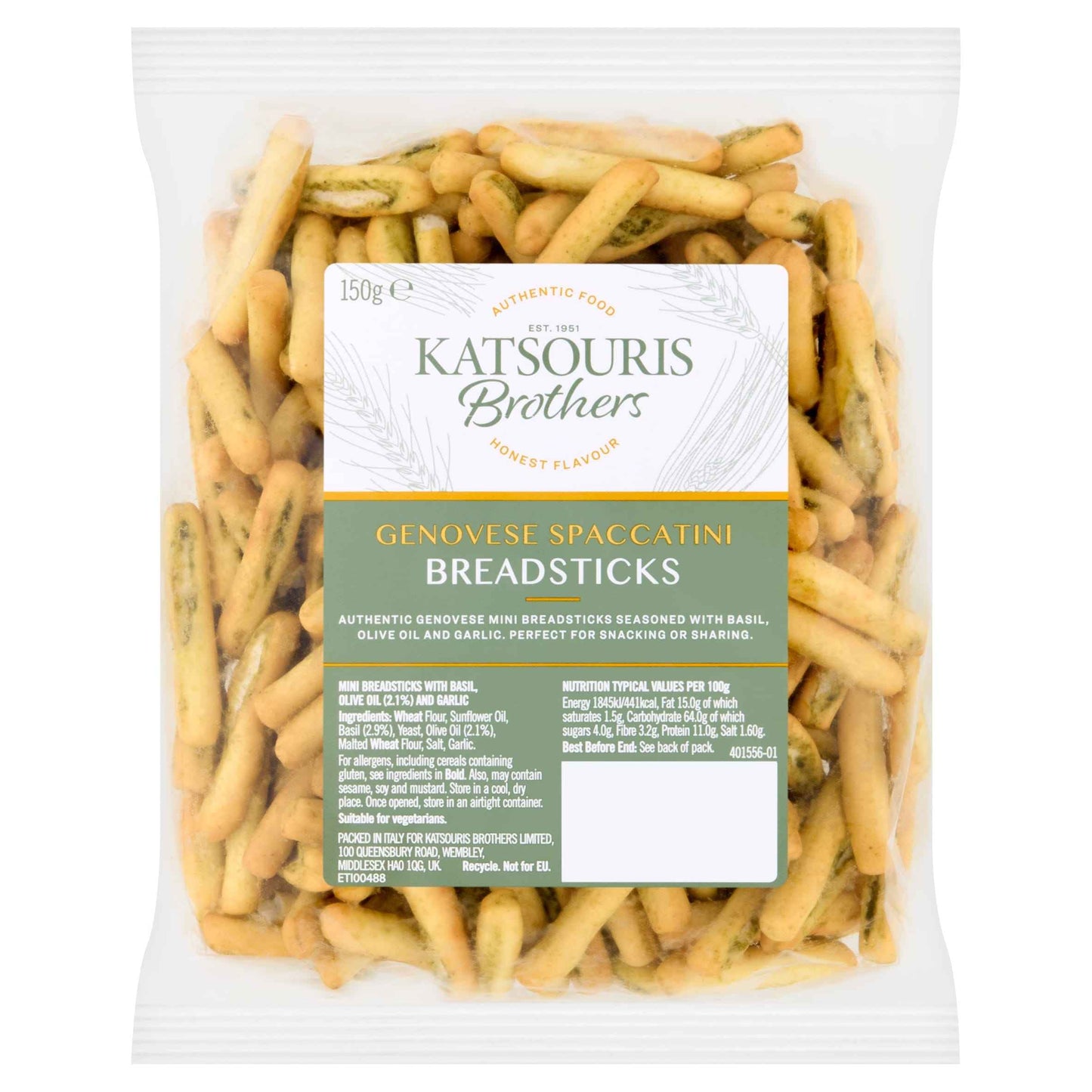 KATSOURIS Brothers Genovese Spaccatini Breadsticks 150g