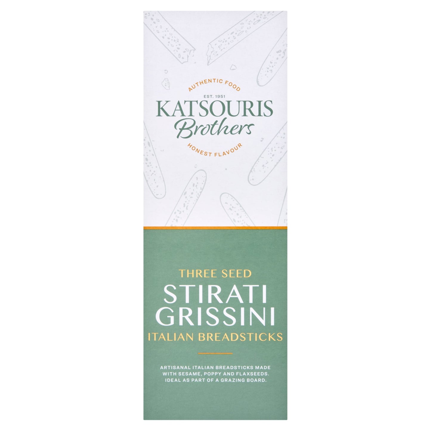 Katsouris Brothers Three Seed Stirati Grissini Italian Breadsticks 100g — image 1